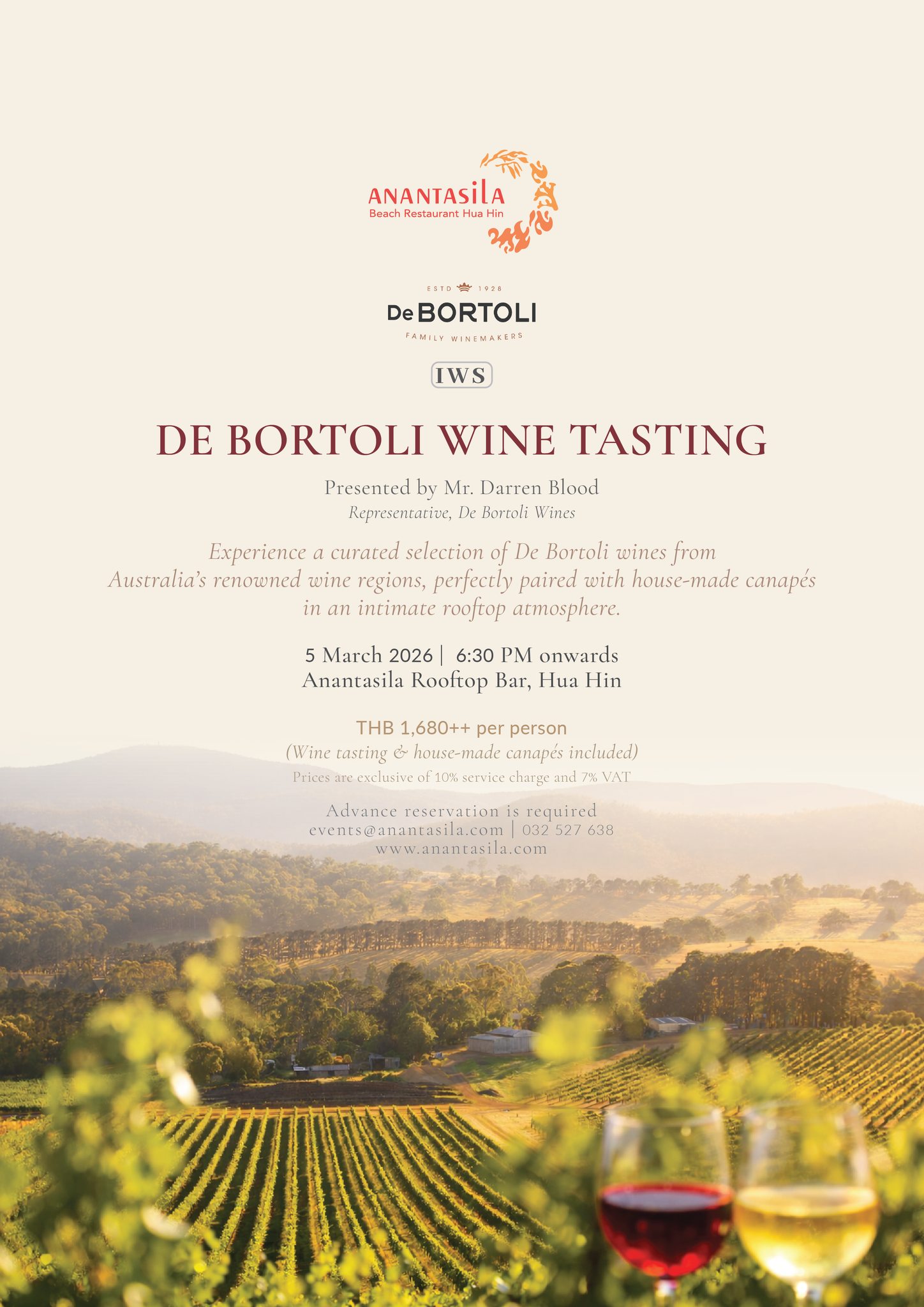 Wine Tasting,restaurant huahin,seafood huahin,special rate huahin,restaurant khaotakiab,restaurant beach,Huahin Beachfront Hotel and Resort,In the seaside resort of Hua Hin,americanfood huahin,ร้านอาหารริมทะเลหัวหิน,ร้านอาหาร5ดาวติดชายทะเล,ร้านอาหารพร้อมที่พัก,thebeachatanantasila