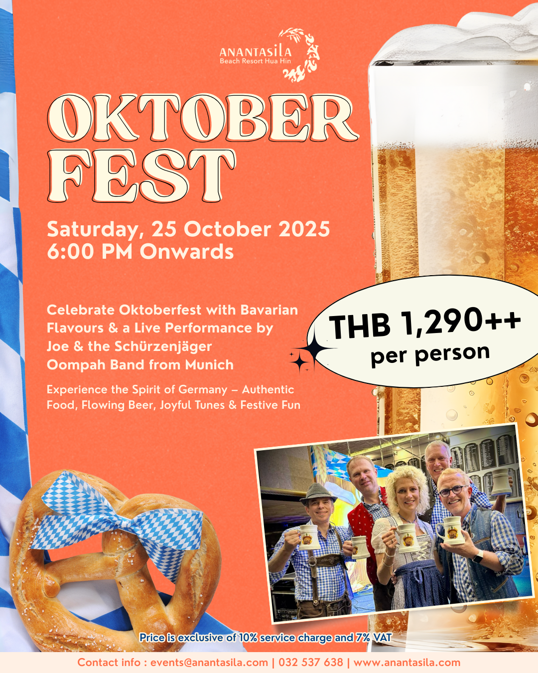 oktoberfest,restaurant huahin,seafood huahin,special rate huahin,restaurant khaotakiab,restaurant beach,Huahin Beachfront Hotel and Resort,In the seaside resort of Hua Hin,americanfood huahin,ร้านอาหารริมทะเลหัวหิน,ร้านอาหาร5ดาวติดชายทะเล,ร้านอาหารพร้อมที่พัก,thebeachatanantasila