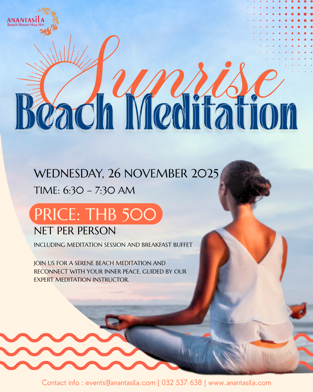 Meditation on the Beach,restaurant huahin,seafood huahin,special rate huahin,restaurant khaotakiab,restaurant beach,Huahin Beachfront Hotel and Resort,In the seaside resort of Hua Hin,americanfood huahin,ร้านอาหารริมทะเลหัวหิน,ร้านอาหาร5ดาวติดชายทะเล,ร้านอาหารพร้อมที่พัก,thebeachatanantasila